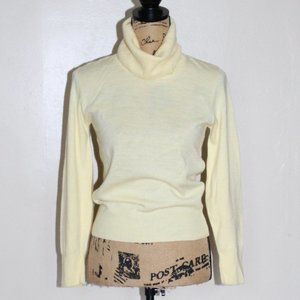 Vintage Gotham Yellow Acrylic Turtleneck Sweater USA Union Made Women's XS/S